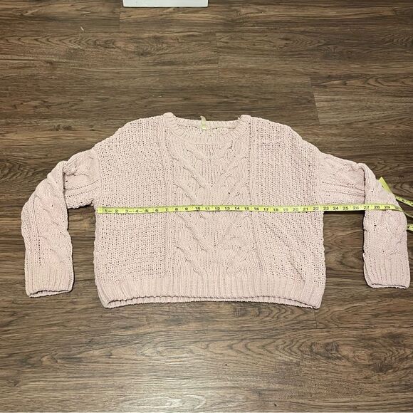 Aeropostale Blush Pink Cable Knit Long Sleeve Sweater Size Large - Picture 9 of 11